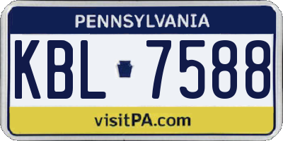 PA license plate KBL7588