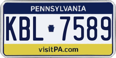 PA license plate KBL7589
