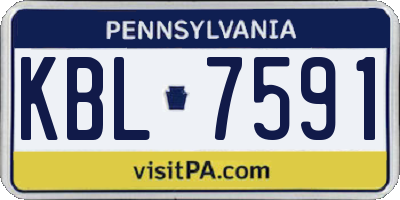 PA license plate KBL7591