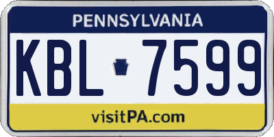PA license plate KBL7599