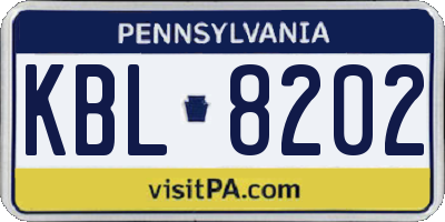PA license plate KBL8202