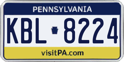 PA license plate KBL8224