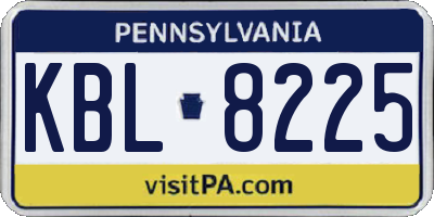 PA license plate KBL8225
