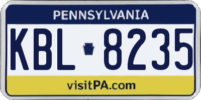 PA license plate KBL8235