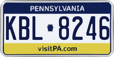 PA license plate KBL8246