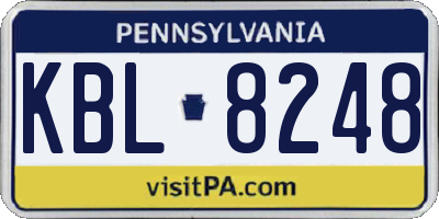 PA license plate KBL8248