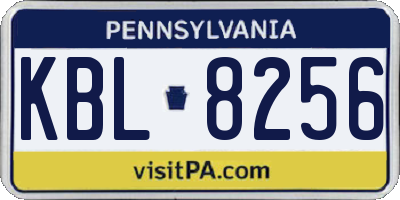 PA license plate KBL8256