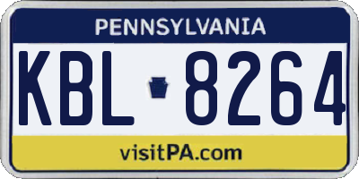 PA license plate KBL8264