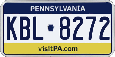 PA license plate KBL8272