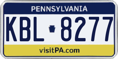 PA license plate KBL8277