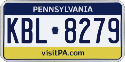 PA license plate KBL8279