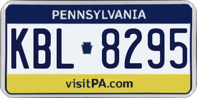PA license plate KBL8295