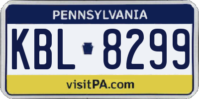 PA license plate KBL8299