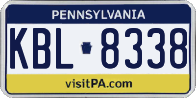PA license plate KBL8338