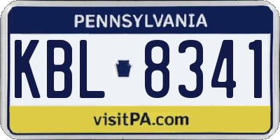 PA license plate KBL8341