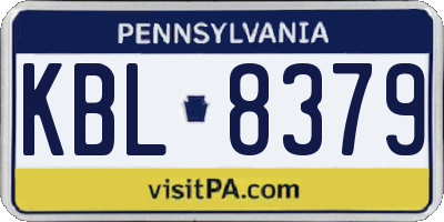 PA license plate KBL8379