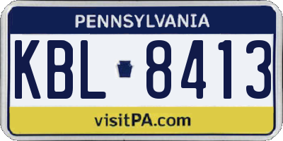 PA license plate KBL8413