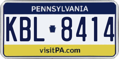 PA license plate KBL8414