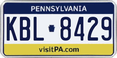 PA license plate KBL8429