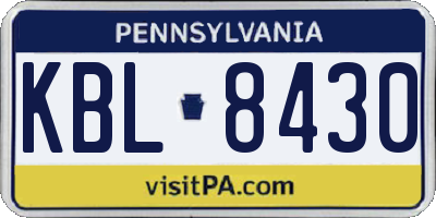 PA license plate KBL8430