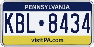 PA license plate KBL8434