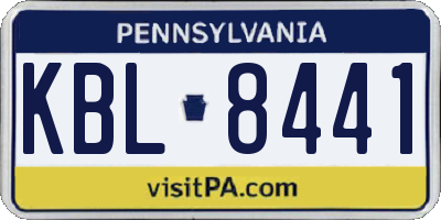 PA license plate KBL8441