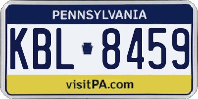 PA license plate KBL8459