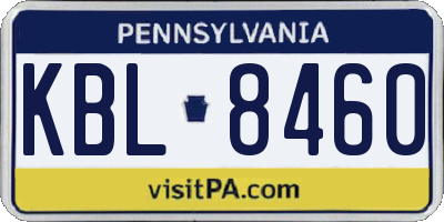 PA license plate KBL8460