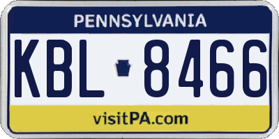 PA license plate KBL8466