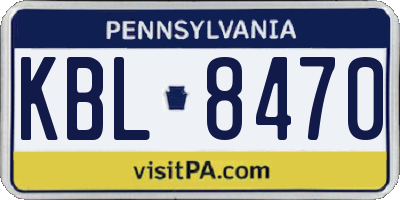 PA license plate KBL8470