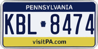 PA license plate KBL8474