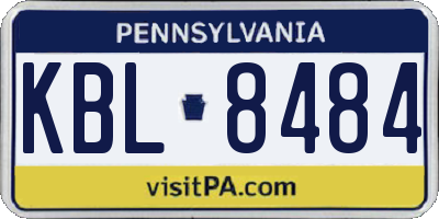 PA license plate KBL8484