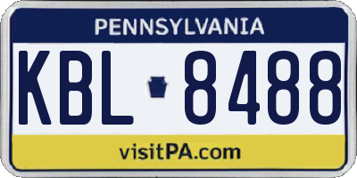 PA license plate KBL8488