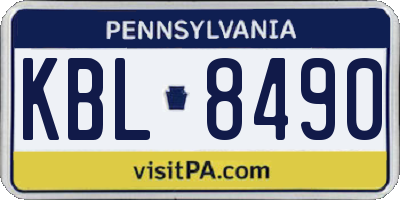 PA license plate KBL8490