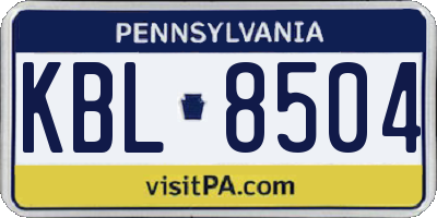 PA license plate KBL8504