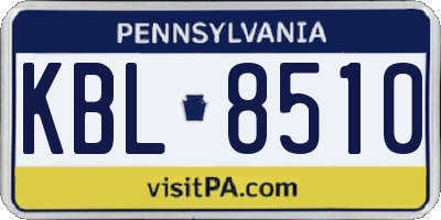 PA license plate KBL8510