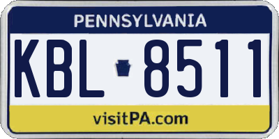 PA license plate KBL8511