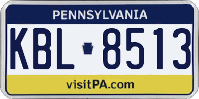 PA license plate KBL8513