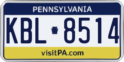 PA license plate KBL8514