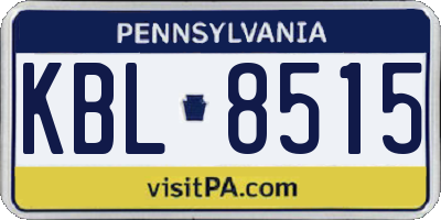 PA license plate KBL8515