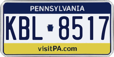 PA license plate KBL8517
