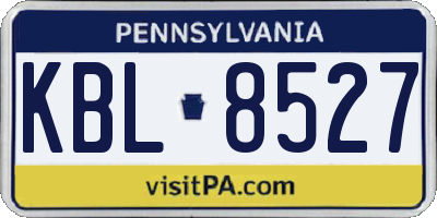 PA license plate KBL8527