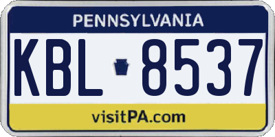 PA license plate KBL8537