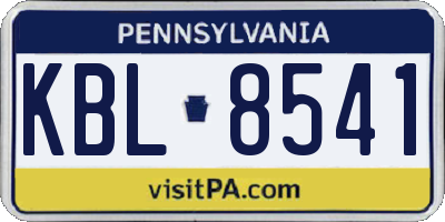 PA license plate KBL8541
