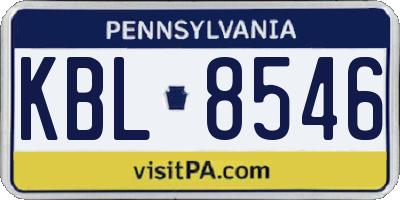 PA license plate KBL8546