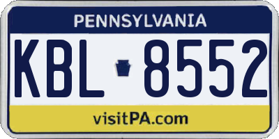 PA license plate KBL8552