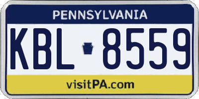 PA license plate KBL8559