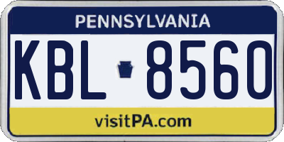 PA license plate KBL8560