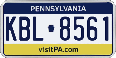 PA license plate KBL8561