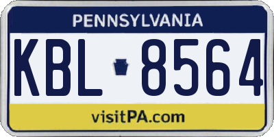 PA license plate KBL8564